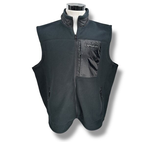 Forloh Raider Polartec Fleece Vest Men’s 3XL XXXL Black Full Zip Regular Fit - Picture 1 of 8
